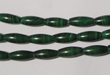 CMN211 15.5 inches 5*12mm rice natural malachite beads wholesale