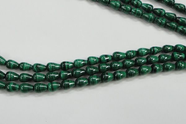 CMN414 15.5 inches 5*7mm teardrop natural malachite beads wholesale