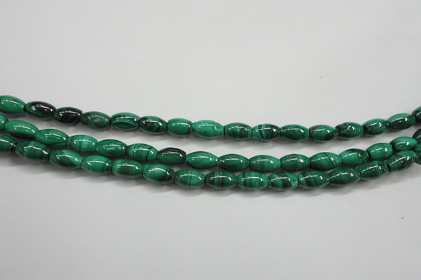CMN418 15.5 inches 4*6mm rice natural malachite beads wholesale