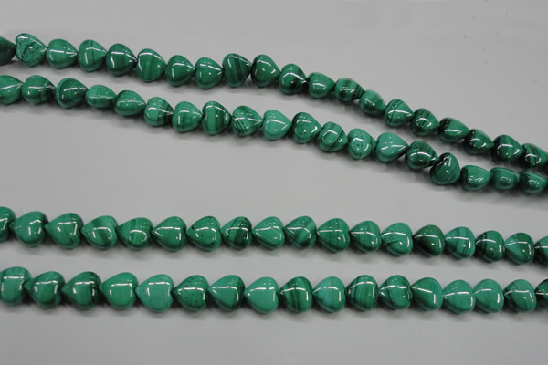 CMN424 15.5 inches 8*8mm heart natural malachite beads wholesale