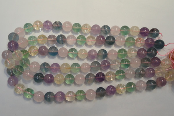 CMQ214 15.5 inches 12mm round multicolor quartz gemstone beads