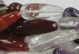 CMQ23 15.5 inches 10*30mm teardrop multicolor quartz beads