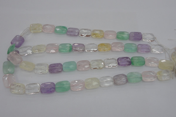 CMQ259 15.5 inches 12*16mm faceted rectangle multicolor quartz beads