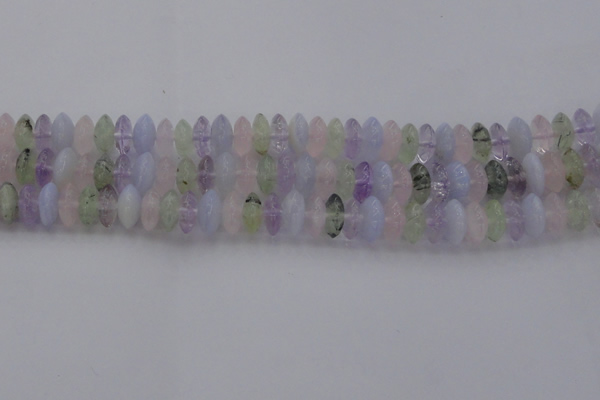 CMQ262 15.5 inches 5*12mm rondelle multicolor quartz beads