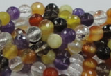 CMQ31 15.5 inches 6mm faceted round multicolor quartz beads