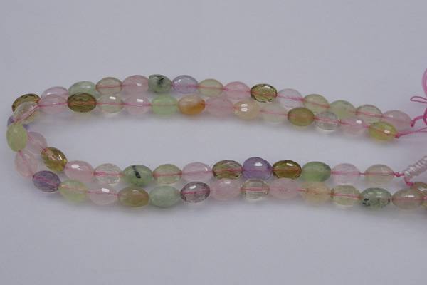 CMQ318 15.5 inches 10*14mm faceted rice mixed quartz beads