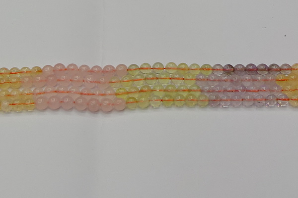CMQ321 15.5 inches 6mm round mixed quartz beads wholesale