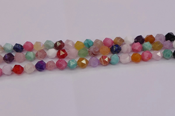 CMQ372 15.5 inches 8mm faceted nuggets mixed gemstone beads