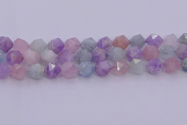 CMQ384 15.5 inches 12mm faceted nuggets mixed quartz beads