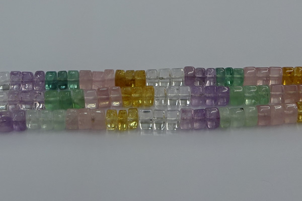 CMQ39 15.5 inches 6*10mm triangle mixed quartz beads wholesale