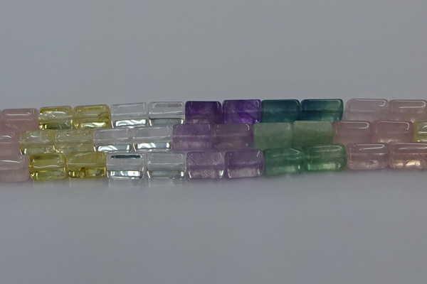 CMQ40 15.5 inches 10*15mm trihedron mixed quartz beads wholesale