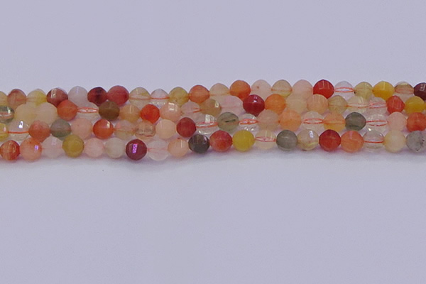 CMQ426 15.5 inches 6mm faceted round natural mixed quartz beads