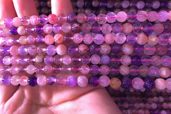 CMQ433 15.5 inches 7mm round mixed quartz beads wholesale