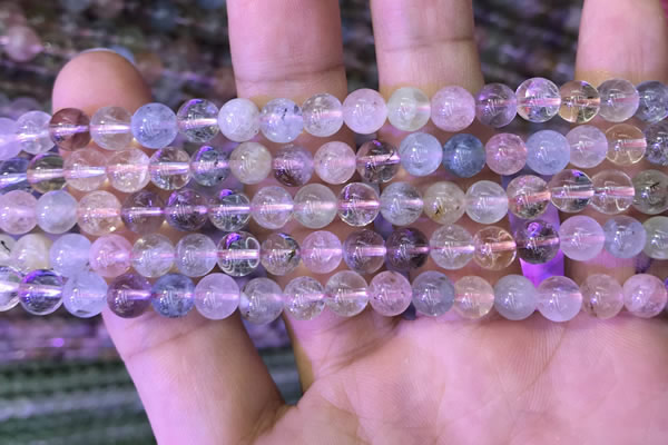 CMQ450 15.5 inches 6mm round rainbow quartz beads wholesale