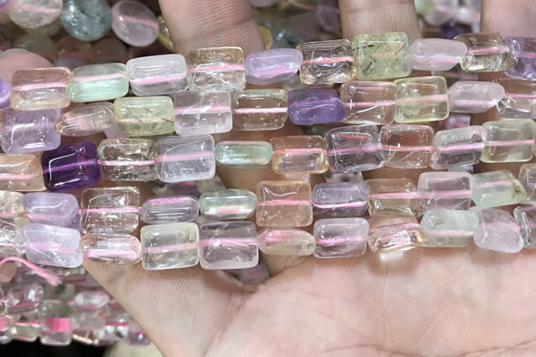 CMQ505 15.5 inches 8*10mm rectangle colorfull quartz beads wholesale