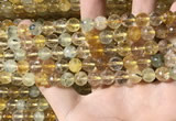 CMQ561 15.5 inches 8mm faceted round citrine & prehnite beads