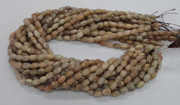 CMS06 15.5 inches 6*10mm rice moonstone gemstone beads wholesale