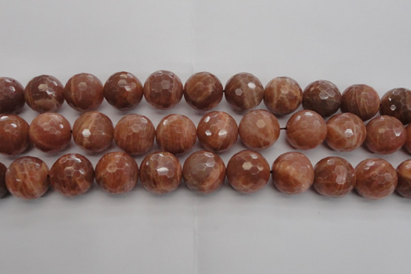 CMS1018 15.5 inches 18mm faceted round AA grade moonstone beads