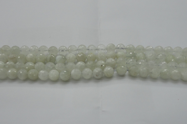 CMS1042 15.5 inches 8mm faceted round A grade white moonstone beads