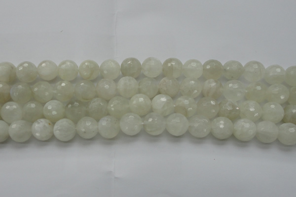 CMS1045 15.5 inches 14mm faceted round A grade white moonstone beads
