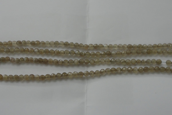 CMS1066 15.5 inches 4mm faceted round grey moonstone beads wholesale