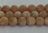 CMS1121 15.5 inches 6mm round matte moonstone gemstone beads