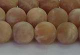CMS1124 15.5 inches 12mm round matte moonstone gemstone beads