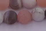 CMS1162 15.5 inches 10mm round matte rainbow moonstone beads
