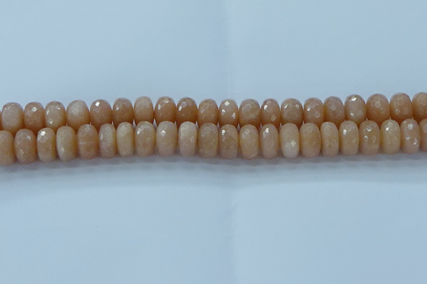 CMS1173 15.5 inches 7*12mm faceted rondelle moonstone beads