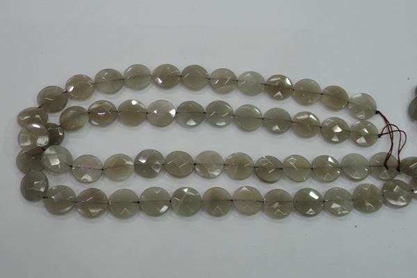 CMS130 15.5 inches 14mm faceted coin moonstone gemstone beads