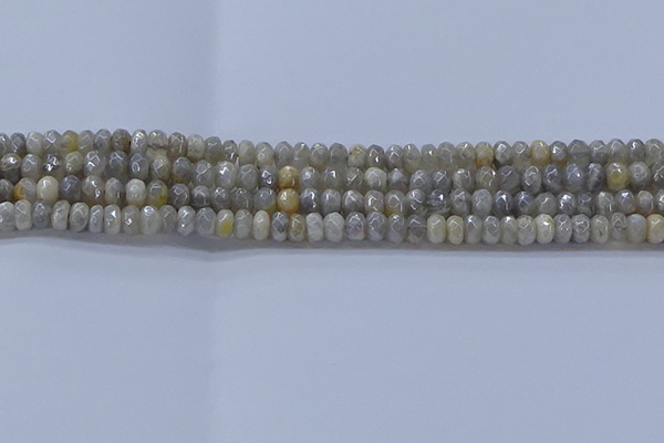 CMS1331 15.5 inches 4*6mm faceted rondelle AB-color grey moonstone beads