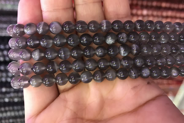 CMS1428 15.5 inches 6mm round black moonstone gemstone beads