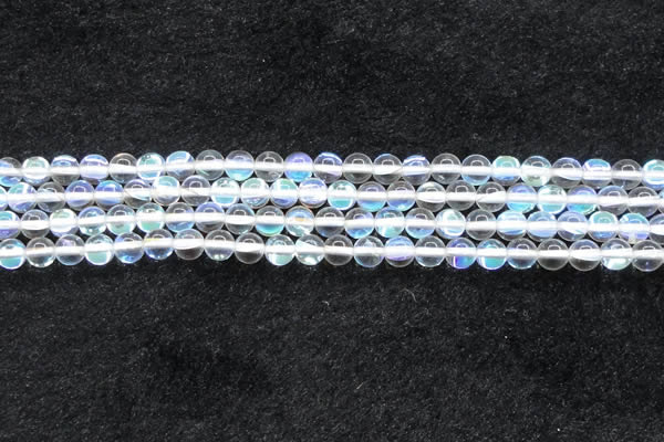 CMS1502 15.5 inches 8mm round synthetic moonstone beads wholesale