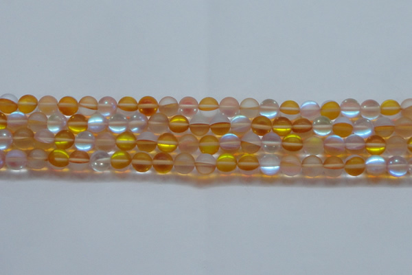 CMS1537 15.5 inches 8mm round matte synthetic moonstone beads
