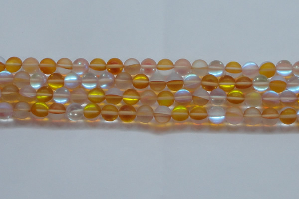 CMS1539 15.5 inches 12mm round matte synthetic moonstone beads