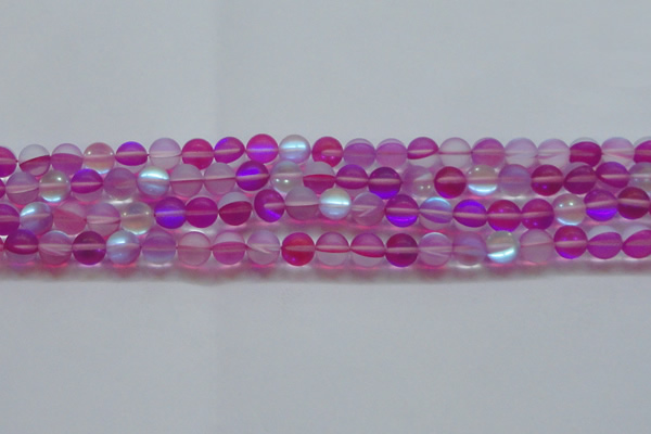 CMS1547 15.5 inches 8mm round matte synthetic moonstone beads