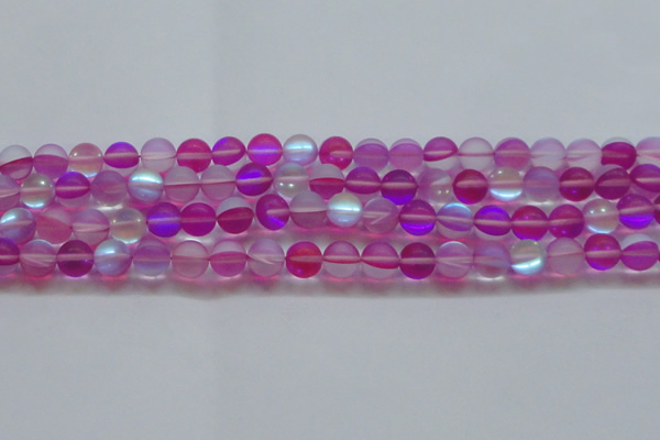 CMS1548 15.5 inches 10mm round matte synthetic moonstone beads