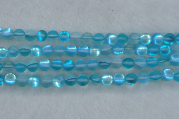 CMS1559 15.5 inches 12mm round matte synthetic moonstone beads