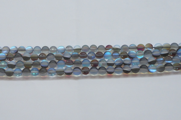 CMS1566 15.5 inches 6mm round matte synthetic moonstone beads