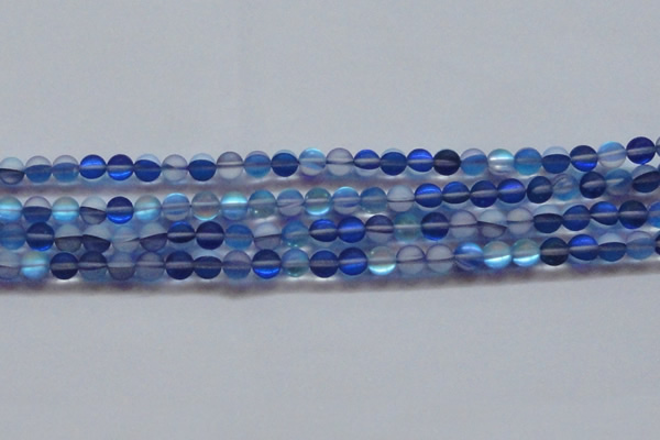 CMS1586 15.5 inches 6mm round matte synthetic moonstone beads