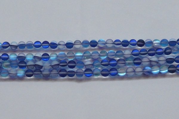 CMS1587 15.5 inches 8mm round matte synthetic moonstone beads