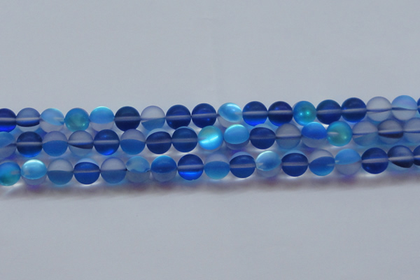 CMS1589 15.5 inches 12mm round matte synthetic moonstone beads