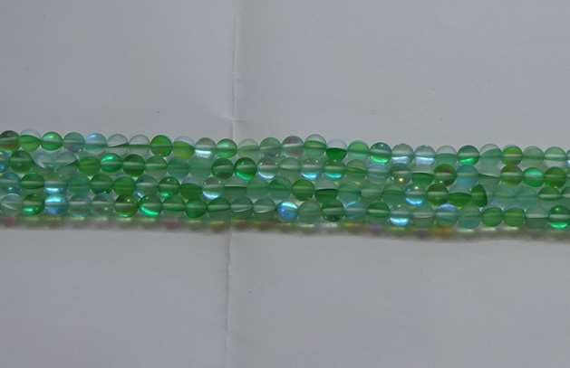 CMS1606 15.5 inches 6mm round matte synthetic moonstone beads