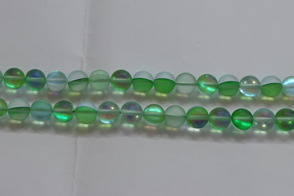 CMS1609 15.5 inches 12mm round matte synthetic moonstone beads
