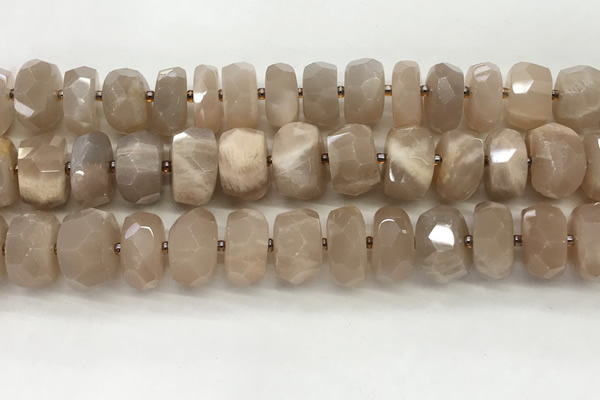 CMS1666 15.5 inches 6*13mm - 8*14mm faceted tyre moonstone beads