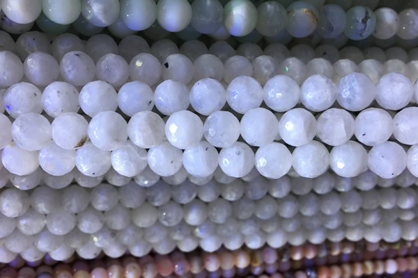 CMS1857 15.5 inches 10mm faceted round white moonstone beads wholesale