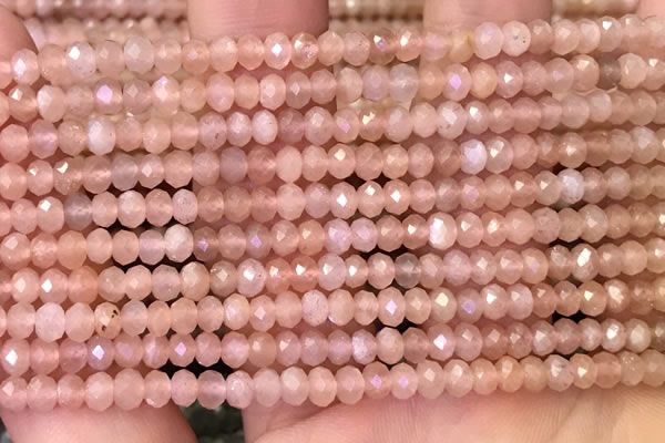 CMS1865 15.5 inches 3*4mm faceted rondelle moonstone beads wholesale