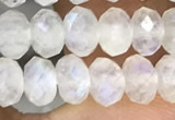 CMS1867 15.5 inches 4*6mm faceted rondelle white moonstone beads