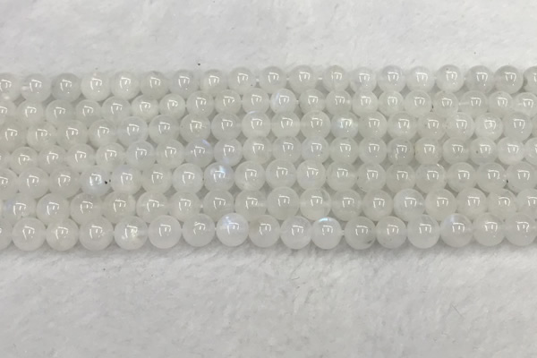 CMS1901 15.5 inches 6mm round white moonstone gemstone beads