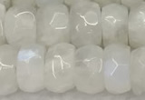 CMS1912 15.5 inches 6*10mm faceted rondelle white moonstone beads